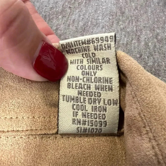 Fieldmaster Men's M Brown Faux Suede Button-Down Shirt Long Sleeve - Picture 6 of 10